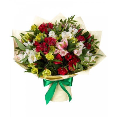 Букет «Теплые чувства» – разноцветные альстромерии с нежным посылом Ломоносов Санкт-Петербург