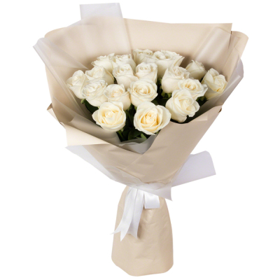 Букет «Эйфория» из 19 белых роз — символ чистой светлой любви Ломоносов Санкт-Петербург