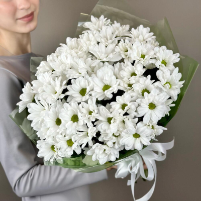 Букет «Мечты о лете» – свежесть белых хризантем Ломоносов Санкт-Петербург