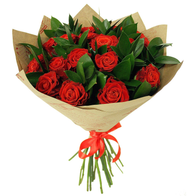 Букет «Фейерверк чувств» – 15 красных эквадорских роз для ярких признаний Ломоносов Санкт-Петербург