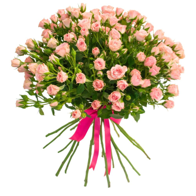 Букет «Нежные объятия» – романтика розовых кустовых роз Ломоносов Санкт-Петербург