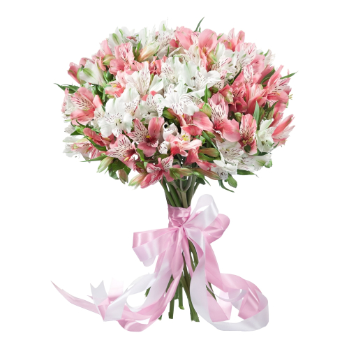 «Воздушная нежность»  букет из розовых альстромерий Ломоносов Санкт-Петербург