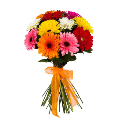 Букет малый «Мамба» – взрыв красок из оранжевых, лиловых и розовых гербер
